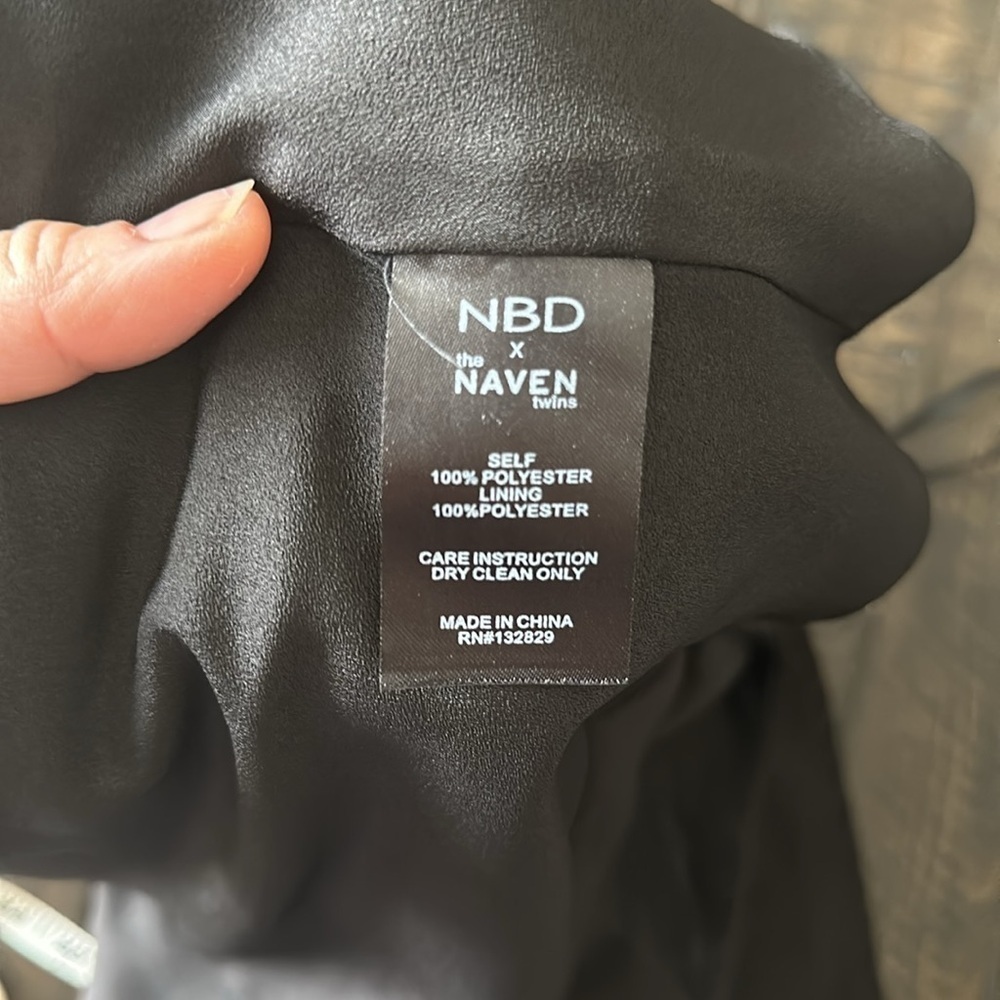 NBD X Naven Twins Back It Up Mini Dress Size S Black Lined One Shoulder Edgy - Picture 16 of 16